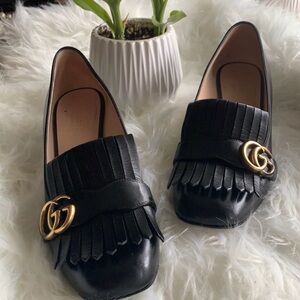 Gucci Marmont mid-heel leather pumps